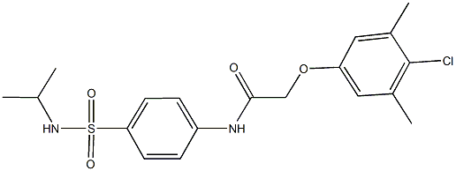 2-(4-chloro-3,5-dimethylphenoxy)-N-{4-[(isopropylamino)sulfonyl]phenyl}acetamide Struktur