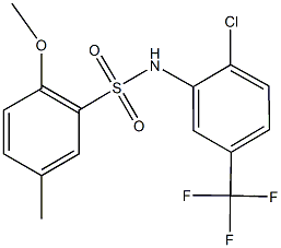 N-[2-chloro-5-(trifluoromethyl)phenyl]-2-methoxy-5-methylbenzenesulfonamide Struktur