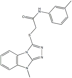 N-(3-methylphenyl)-2-[(9-methyl-9H-[1,2,4]triazolo[4,3-a]benzimidazol-3-yl)sulfanyl]acetamide Struktur