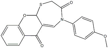 4-(4-methoxyphenyl)-4,11a-dihydro-6H-chromeno[3,2-f][1,4]thiazepine-3,6(2H)-dione Struktur