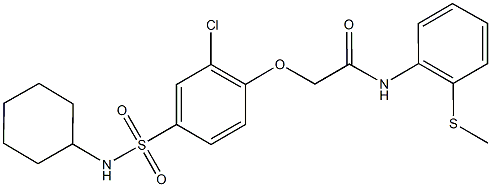 2-{2-chloro-4-[(cyclohexylamino)sulfonyl]phenoxy}-N-[2-(methylsulfanyl)phenyl]acetamide Struktur