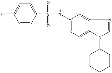 N-(1-cyclohexyl-1H-benzimidazol-5-yl)-4-fluorobenzenesulfonamide Struktur