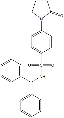 N-benzhydryl-4-(2-oxo-1-pyrrolidinyl)benzenesulfonamide Struktur