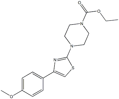 ethyl 4-[4-(4-methoxyphenyl)-1,3-thiazol-2-yl]-1-piperazinecarboxylate Struktur