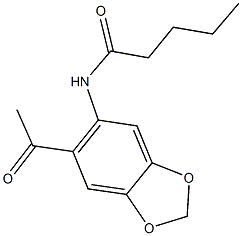 N-(6-acetyl-1,3-benzodioxol-5-yl)pentanamide Struktur