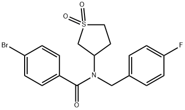 4-bromo-N-(1,1-dioxidotetrahydro-3-thienyl)-N-(4-fluorobenzyl)benzamide Struktur