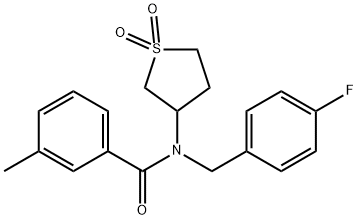 N-(1,1-dioxidotetrahydro-3-thienyl)-N-(4-fluorobenzyl)-3-methylbenzamide Struktur