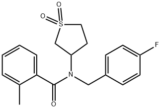 N-(1,1-dioxidotetrahydro-3-thienyl)-N-(4-fluorobenzyl)-2-methylbenzamide Struktur