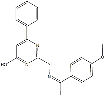 1-(4-methoxyphenyl)ethanone (4-hydroxy-6-phenyl-2-pyrimidinyl)hydrazone Struktur