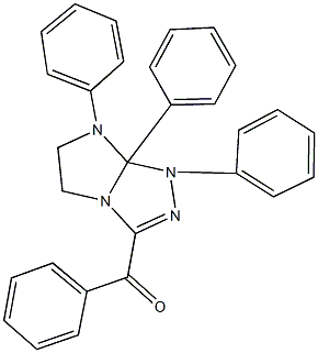 (1,7,7a-triphenyl-5,6,7,7a-tetrahydro-1H-imidazo[2,1-c][1,2,4]triazol-3-yl)(phenyl)methanone Struktur