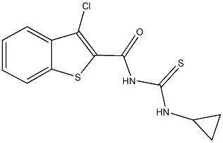 N-[(3-chloro-1-benzothien-2-yl)carbonyl]-N'-cyclopropylthiourea Struktur