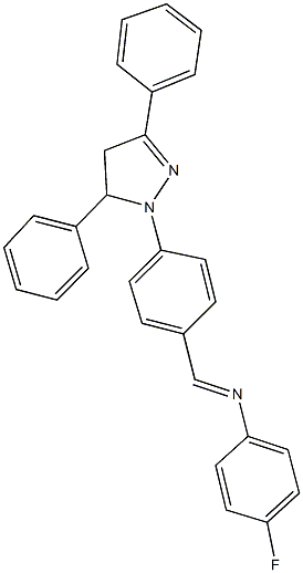 N-[4-(3,5-diphenyl-4,5-dihydro-1H-pyrazol-1-yl)benzylidene]-N-(4-fluorophenyl)amine Struktur