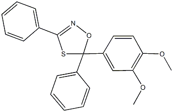 5-(3,4-dimethoxyphenyl)-3,5-diphenyl-1,4,2-oxathiazole Struktur