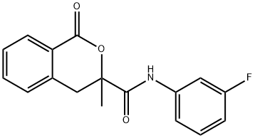 N-(3-fluorophenyl)-3-methyl-1-oxo-3,4-dihydro-1H-isochromene-3-carboxamide Struktur