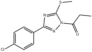 3-(4-chlorophenyl)-1-propionyl-1H-1,2,4-triazol-5-ylmethylsulfide Struktur