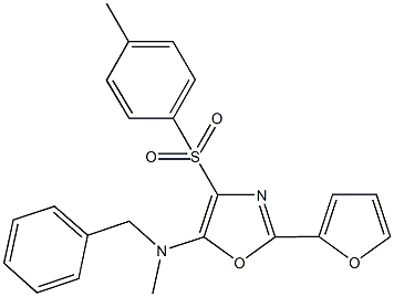 N-benzyl-N-{2-(2-furyl)-4-[(4-methylphenyl)sulfonyl]-1,3-oxazol-5-yl}-N-methylamine Struktur