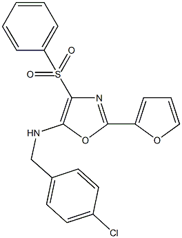 N-(4-chlorobenzyl)-N-[2-(2-furyl)-4-(phenylsulfonyl)-1,3-oxazol-5-yl]amine Struktur