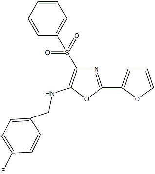 N-(4-fluorobenzyl)-N-[2-(2-furyl)-4-(phenylsulfonyl)-1,3-oxazol-5-yl]amine Struktur