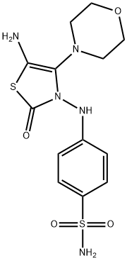 4-[(5-amino-4-(4-morpholinyl)-2-oxo-1,3-thiazol-3(2H)-yl)amino]benzenesulfonamide Struktur