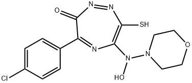 4-(4-chlorophenyl)-6-[hydroxy(4-morpholinyl)amino]-7-mercapto-3H-1,2,5-triazepin-3-one Struktur