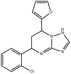 5-(2-chlorophenyl)-7-(2-furyl)-4,5,6,7-tetrahydro[1,2,4]triazolo[1,5-a]pyrimidine Struktur