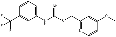 (4-methoxy-2-pyridinyl)methyl N-[3-(trifluoromethyl)phenyl]imidothiocarbamate Struktur