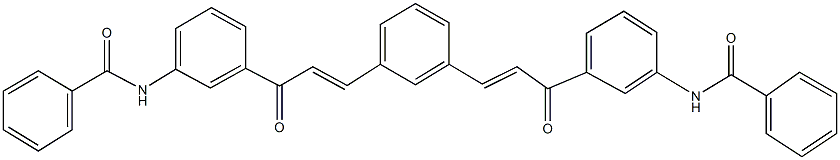 N-{3-[3-(3-{3-[3-(benzoylamino)phenyl]-3-oxo-1-propenyl}phenyl)acryloyl]phenyl}benzamide Struktur