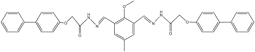 2-([1,1'-biphenyl]-4-yloxy)-N'-(3-{2-[([1,1'-biphenyl]-4-yloxy)acetyl]carbohydrazonoyl}-2-methoxy-5-methylbenzylidene)acetohydrazide Struktur