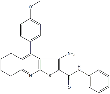 3-amino-4-(4-methoxyphenyl)-N-phenyl-5,6,7,8-tetrahydrothieno[2,3-b]quinoline-2-carboxamide Struktur