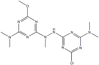 N-(4-chloro-6-{2-[4-(dimethylamino)-6-methoxy-1,3,5-triazin-2-yl]-2-methylhydrazino}-1,3,5-triazin-2-yl)-N,N-dimethylamine Struktur