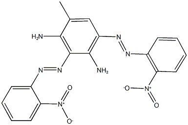 1-[2,4-diamino-3-({2-nitrophenyl}diazenyl)-5-methylphenyl]-2-{2-nitrophenyl}diazene Struktur