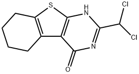 2-(dichloromethyl)-5,6,7,8-tetrahydro[1]benzothieno[2,3-d]pyrimidin-4(3H)-one Struktur