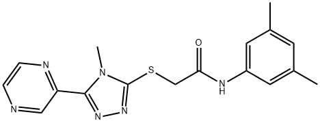 N-(3,5-dimethylphenyl)-2-{[4-methyl-5-(2-pyrazinyl)-4H-1,2,4-triazol-3-yl]sulfanyl}acetamide Struktur