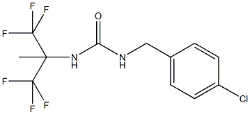 N-(4-chlorobenzyl)-N'-[2,2,2-trifluoro-1-methyl-1-(trifluoromethyl)ethyl]urea Struktur