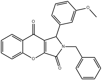 2-benzyl-1-(3-methoxyphenyl)-1,2-dihydrochromeno[2,3-c]pyrrole-3,9-dione Struktur