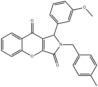 1-(3-methoxyphenyl)-2-(4-methylbenzyl)-1,2-dihydrochromeno[2,3-c]pyrrole-3,9-dione Struktur