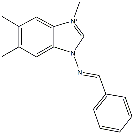 3-(benzylideneamino)-1,5,6-trimethyl-3H-benzimidazol-1-ium Struktur