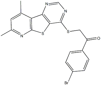 1-(4-bromophenyl)-2-[(7,9-dimethylpyrido[3',2':4,5]thieno[3,2-d]pyrimidin-4-yl)sulfanyl]ethanone Struktur