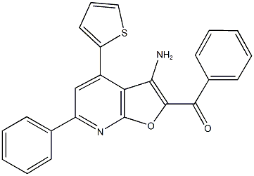 [3-amino-6-phenyl-4-(2-thienyl)furo[2,3-b]pyridin-2-yl](phenyl)methanone Struktur