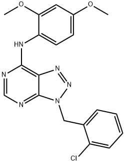 3-(2-chlorobenzyl)-N-(2,4-dimethoxyphenyl)-3H-[1,2,3]triazolo[4,5-d]pyrimidin-7-amine Struktur