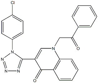 3-[1-(4-chlorophenyl)-1H-tetraazol-5-yl]-1-(2-oxo-2-phenylethyl)-4(1H)-quinolinone Struktur