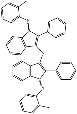 N-(2-methylphenyl)-N-[3-({1-[(2-methylphenyl)imino]-2-phenyl-1H-inden-3-yl}sulfanyl)-2-phenyl-1H-inden-1-ylidene]amine Struktur