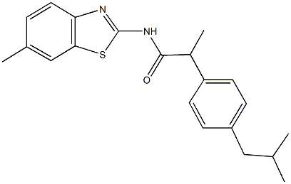 2-(4-isobutylphenyl)-N-(6-methyl-1,3-benzothiazol-2-yl)propanamide Struktur