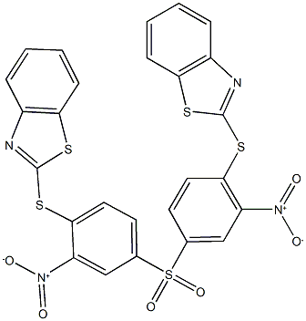 2-({4-({4-(1,3-benzothiazol-2-ylthio)-3-nitrophenyl}sulfonyl)-2-nitrophenyl}thio)-1,3-benzothiazole Struktur