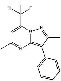 7-[chloro(difluoro)methyl]-2,5-dimethyl-3-phenylpyrazolo[1,5-a]pyrimidine Struktur