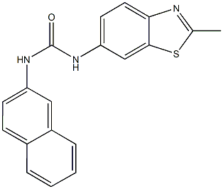 N-(2-methyl-1,3-benzothiazol-6-yl)-N'-(2-naphthyl)urea Struktur