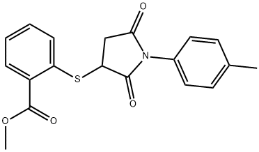 methyl2-{[1-(4-methylphenyl)-2,5-dioxo-3-pyrrolidinyl]thio}benzoate Struktur