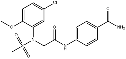 4-({[5-chloro-2-methoxy(methylsulfonyl)anilino]acetyl}amino)benzamide Struktur