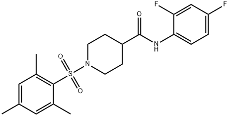 N-(2,4-difluorophenyl)-1-(mesitylsulfonyl)-4-piperidinecarboxamide Struktur