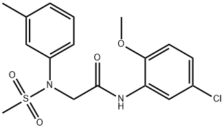 N-(5-chloro-2-methoxyphenyl)-2-[3-methyl(methylsulfonyl)anilino]acetamide Struktur